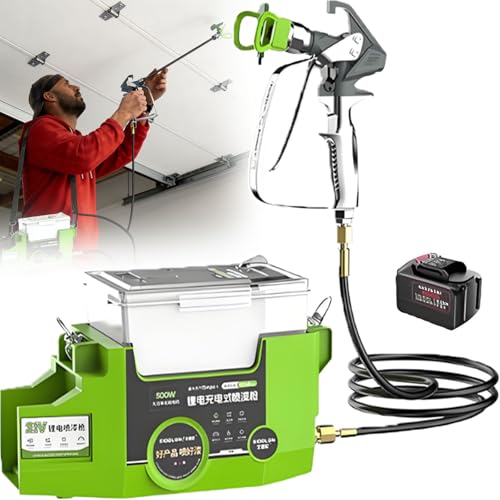 ErShangMao Pulverizador De Pintura Eléctrico Sin Aire: Ligero, con Varilla De Extensión, Pistola De Alta Presión para Pintar En Paredes, Tolva De 1,7 L Y Caudal De 1,2 L/Min, 15 Mpa/2175 PSI.