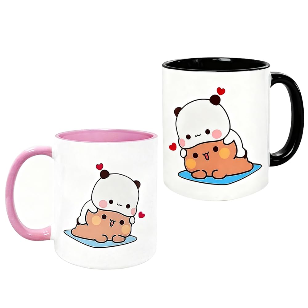 Bubu Dudu Tazza, 2 Pezzi Carino Tazza Simpatica, 330 ML Tazza in Ceramica, Tazze Colazione, per Tè e Caffè, Regalo Commovente per Persone Care, Familiari, Amici e Colleghi