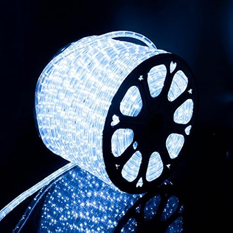 kefflum LED Rope Light String Light Strip 36 LEDs/M Tubo para uso en interiores y exteriores IP65 Blanco frío Cover