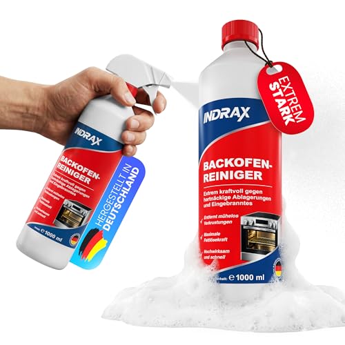 Backofenreiniger extra stark 1000 ml - selbstwirkender Fettlöser entfernt mühelos Eingebranntes - schnelle Kaltanwendung ohne Aufheizen & Schrubben - hochwirksamer Ofenreiniger für Backblech & Herd