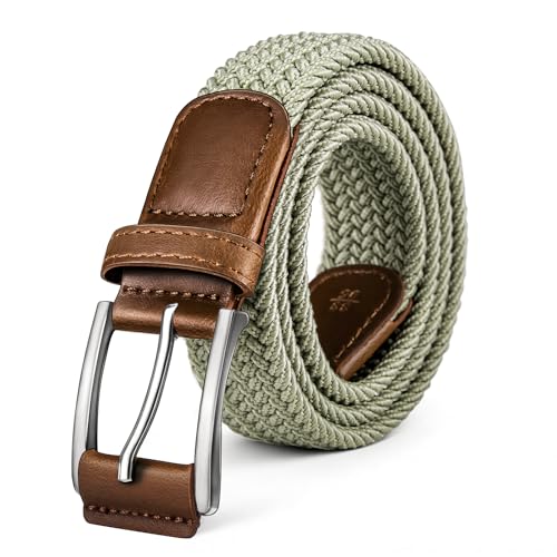 Image of BULLIANT Men's Woven Braided Stretch Web Golf Belt 1 3 /8 inch-Gift Boxed