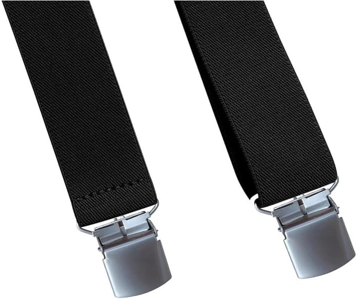 Man Elastic 4 Clips Suspenders Pants Type X Shoulder Strap Multiple Colors Available