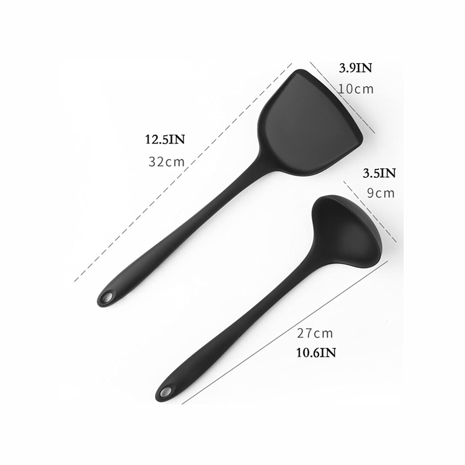 Espátula Juego de espátulas de Silicona Espátula de Cocina Mango ergonómico Espátulas Resistentes al Calor Espátula y Cuchara de Sopa Juego de Dos Piezas Espátula de Cocina
