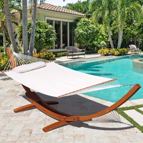 Lazy Daze Hammocks 12 FT Sunbrella Fabric Hammock Non-Fading with Spreader Bars and Free Pillow Fits for 2 Persons, All Weather and Fade Resistant for Patio Yard, 450 lbs Capacity, Cast Pumice by Lazy Daze Hammocks - Used condition - Image 8
