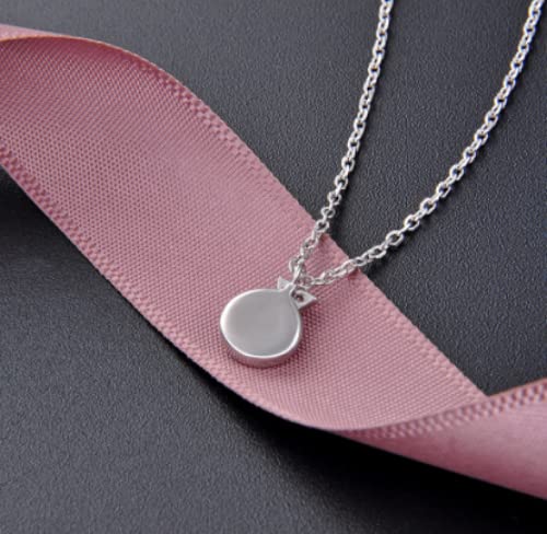 Chaînes en argent pour femmes avec pendentif rond noir S925