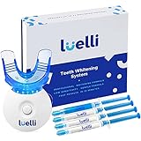 Luelli Teeth Whitening Kit with LED Light, Professional Teeth Whitening Formula with (3) Teeth Whitening Gel Syringes, (1) Desensitizing Gel | Mouth Tray | Mint Flavored at-Home Whitening Kit