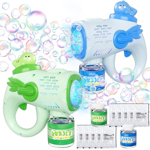 Easter Dinosaur Bubble Gun 2-Pack - Light-Up Dino Bubble Machine Toys