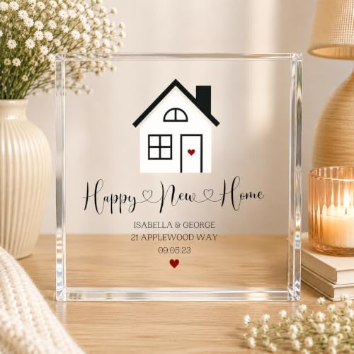 Personalised New Home Acrylic Block, Happy New Home, Personal Moving Gift, Housewarming Present - Image 2