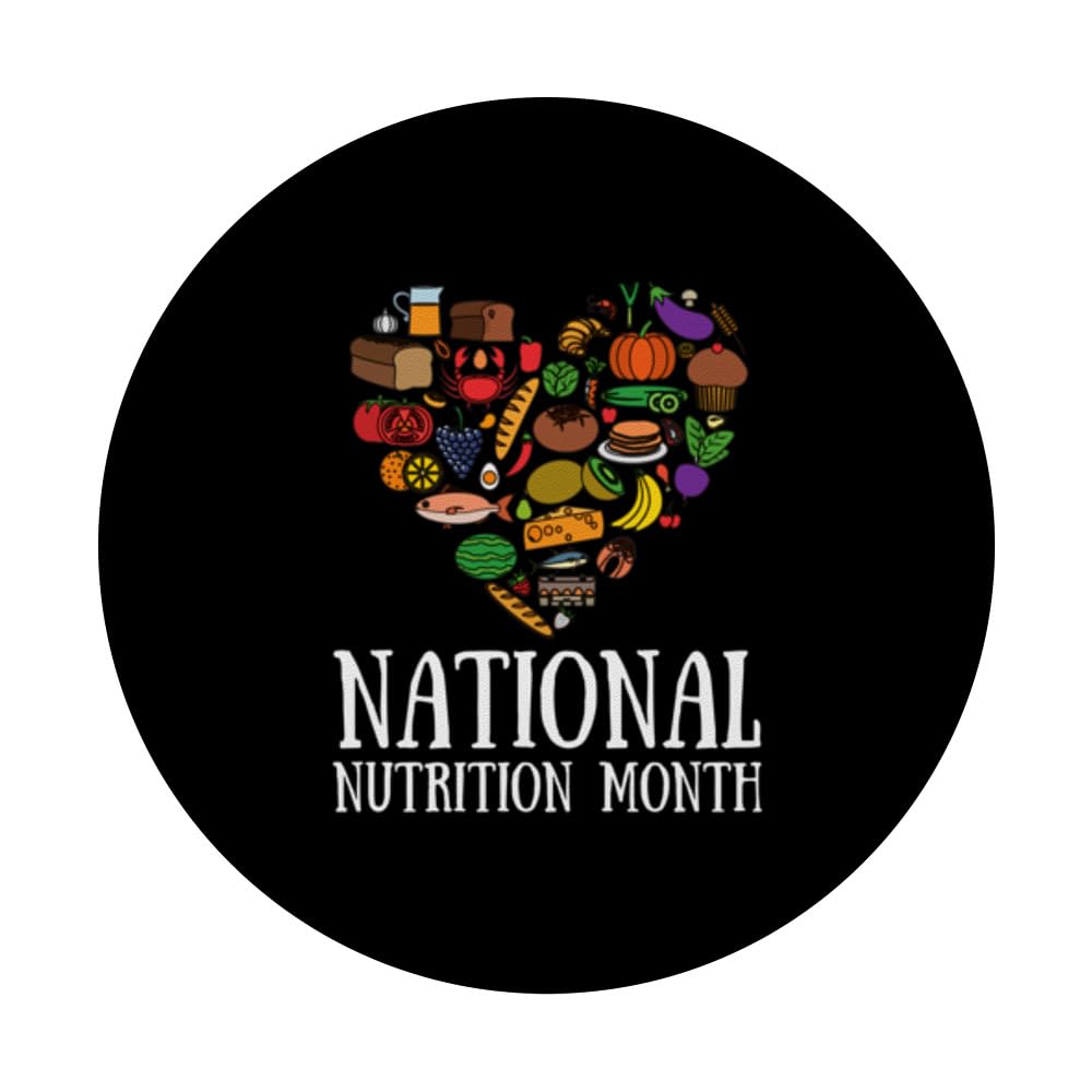 Holistic Nutritionist National Nutrition Month PopSockets Swappable PopGrip, Black - Image 3