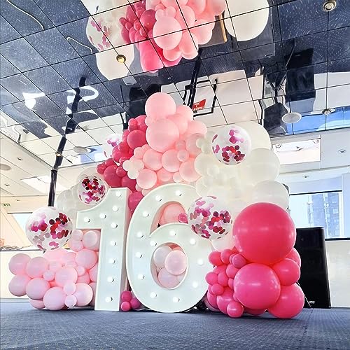 Image of Pink and White Balloons, 70-pack Pink Balloons for Birthday Wedding