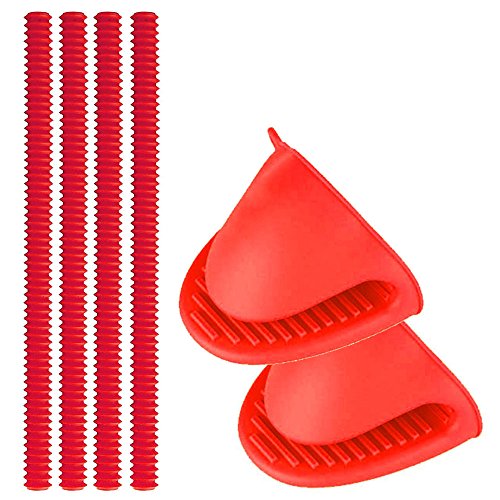 DanziX Oven Rack Shields, 4 Pack Silicone Oven Shelf Rack Guard Protector +