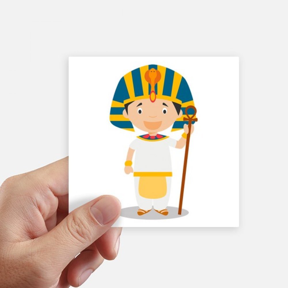 Autocollant carré Égypte jaune 10CM sticker étanche multicolore DIYthinker déco mur portable moto