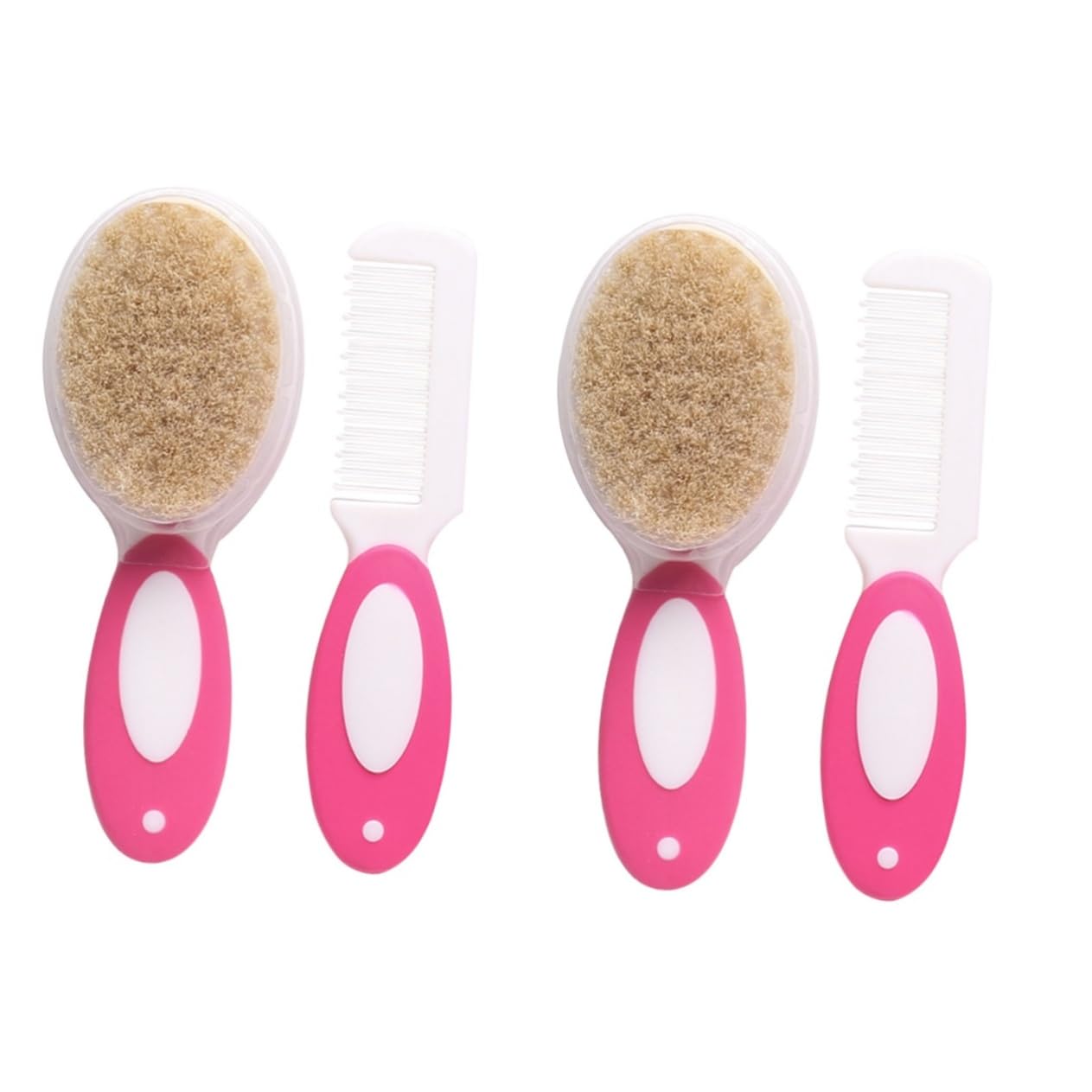 VICASKY 4 Pcs 1 Newborn Hair Brush Soft Gentle Hairbrush for Infants Care Comb Massager