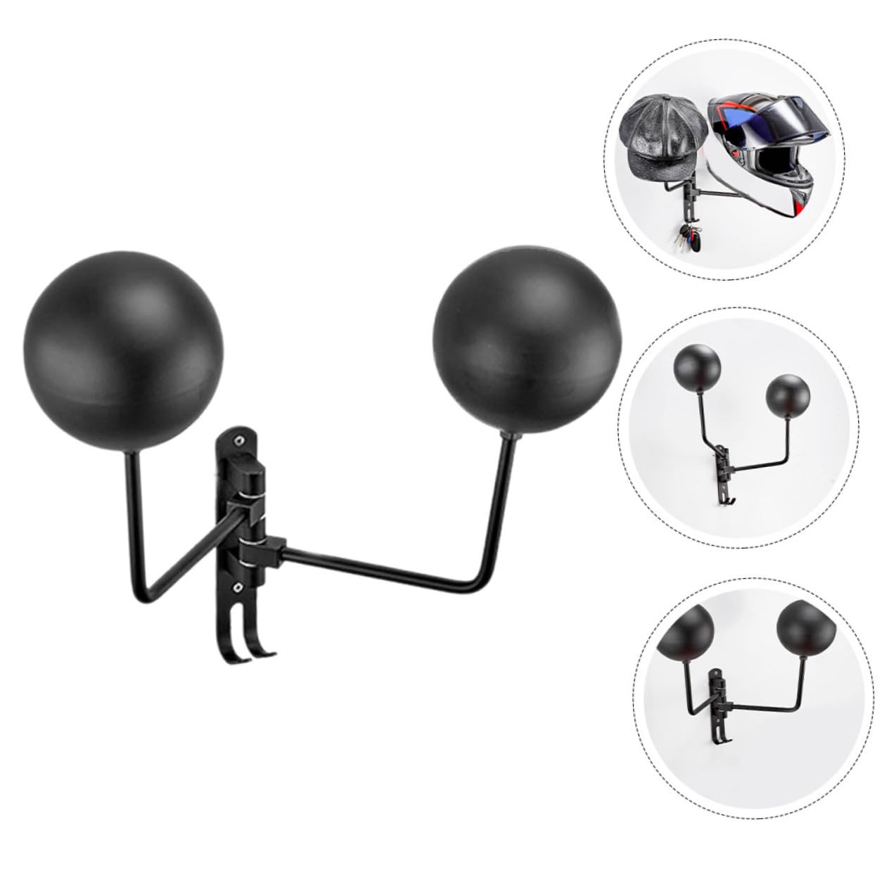 ABOOFAN Support Mural Casque Double Inoxydable et Porte Casque Polyvalent pour Chapeaux et Accessoires Rack de Rangement Mural Robuste et Facile à Installer