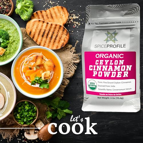 Spice Profile USDA Organic Ceylon Cinnamon Powder, Lab Tested for Heavy Metals, Resealable 4oz Pouch, Dalchini, Canela de Ceilán - Image 9