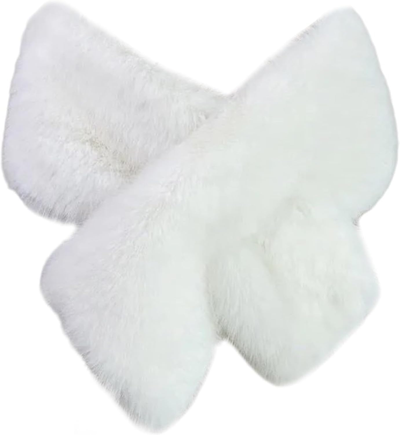 KGAIXN Women Faux Fur Luxury Designer Winter Bridal Shawl Wedding Cape Bride Cloak Wraps for Evening Dresses Warm Accessories Soft Cozy Long Stole, White