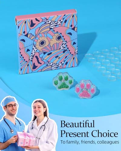 Image of Plifal Xray Markers with Lead Initials Paw - X-ray Markers Glitter Green & Rose Resin Radiology with Letter Include Reusable Adhesive Tape to Nurse Radiologist Badge Reel Buddy, Easy to Identify