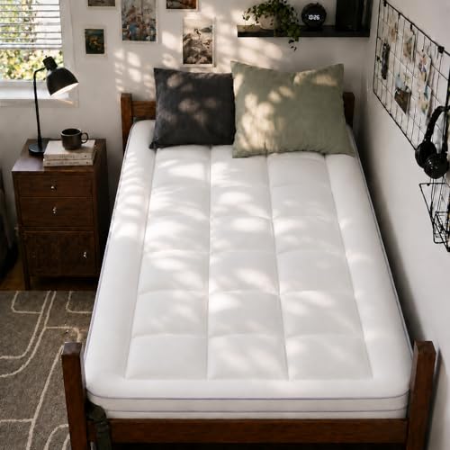 ABENE Twin XL Mattress Topper for College Dorm Room Essentials,