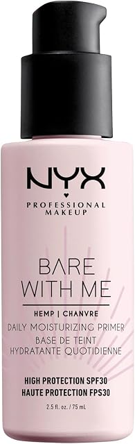 NYX Professional Makeup Bare With Me Cannabis Sativa Seed Oil SPF 30, Daily Moisturising Primer
