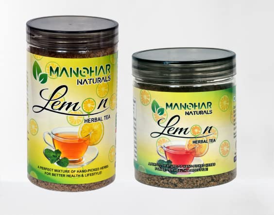 Manohar Naturals Lemon Flavoured Herbal Tea (500 & 250 Gram) | Caffeine ...
