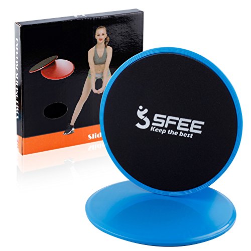 Sfee Core Exercise Sliders-2xDual Sided Gliding Discs for Use on Carpet, Hard Floor