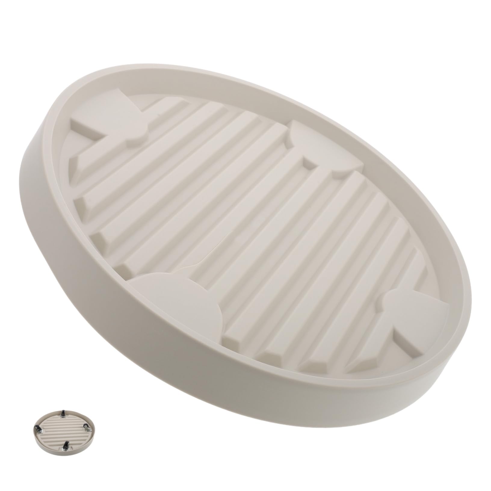 PRETYZOOM Vase Tray on Wheels Organizer Ring Rack Awning Zippers Balance Balance Blocks Jack Post Terminals Double Door Bolts Flowerpot Wall Stickers Garden Plant Trolley Beige Plastic