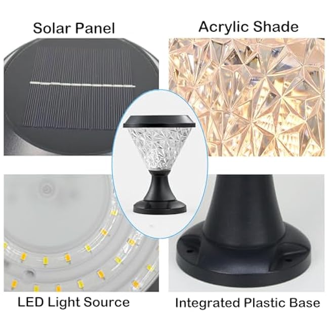 SAMTEEN Solar Lamp Post Light Post Lights RGB Colors Outdoor LED Solar Post Lights