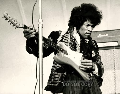 Stampa poster autentica Jimi Hendrix Photograph 8 X 10 - Fantastic 1967 Concert Portrait - Live In Stockholm - American Music Icon - Guitar Hero - Foto rara - Stampa artistica