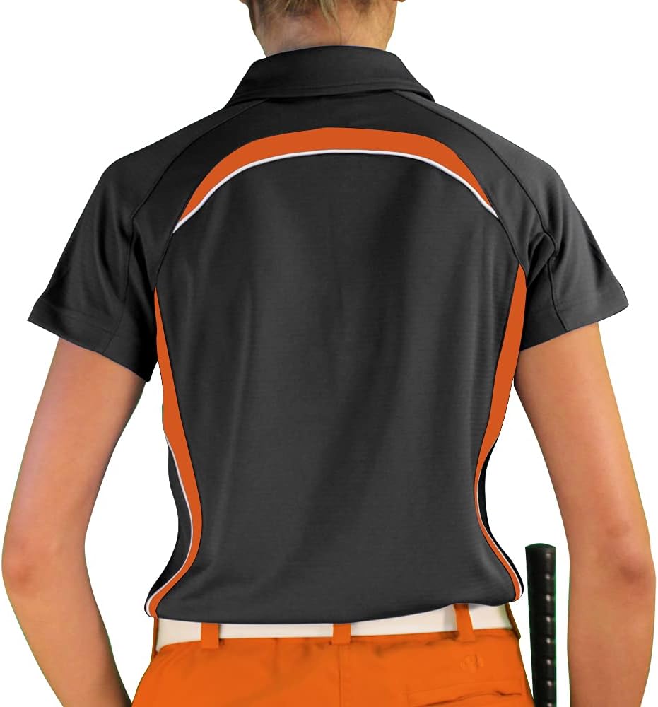 Ladies Eagle Golf Shirt - Black/Orange