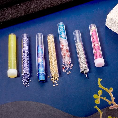 Image of Magibeads 20Pcs Clear Tube Plastic Bead Containers with Lids 2.99 x 0.53 Inches Travel Size Seed Bead Cylinder Bead Organizer Box Diamond Painting Storage Containers for Jewelry Making
