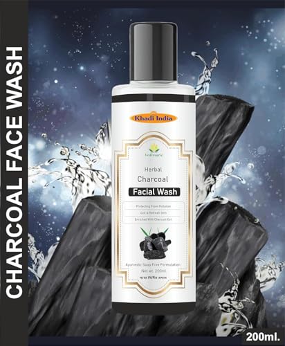 Image of Khadi Herbal Ayurvedic Natural Activated Bamboo Charcoal Face Wash 200ml