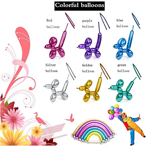 Image of 100Pcs Metallic 260 Balloons, Color Chrome Long Balloon for Animals, 260 Art Ballon for Twisting, Skinny Modeling Supplies for Birthday Party Wedding Festival Decorations. Multi