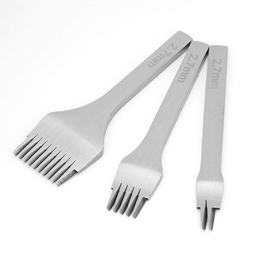 Miniatura 6 de Herramienta de punzonado de agujero de cincel de cuero, 3 uds, trabajo a mano Pro-Stitch 2.7/3.0/3.38/0.152 in (0.106 in)