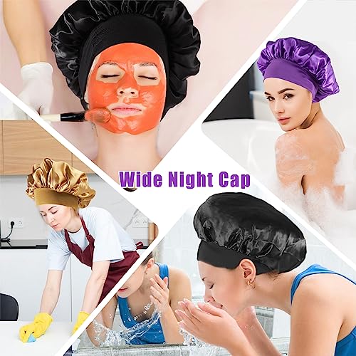PAEFIU 3 Pcs Bonnet Satin Cheveux Nuit, Bonnet Soie Cheveux Femme – vue 7