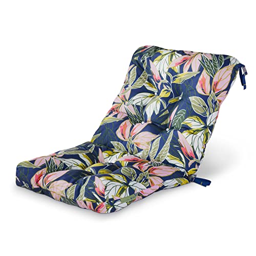 Vera Bradley By Classic Accessories Water-Resistant Patio Chair Cushion, 21 X 19 X 22.5 X 5 Inch, Rain Forest Leaves Blue, Seat Back Cushion #TOP16