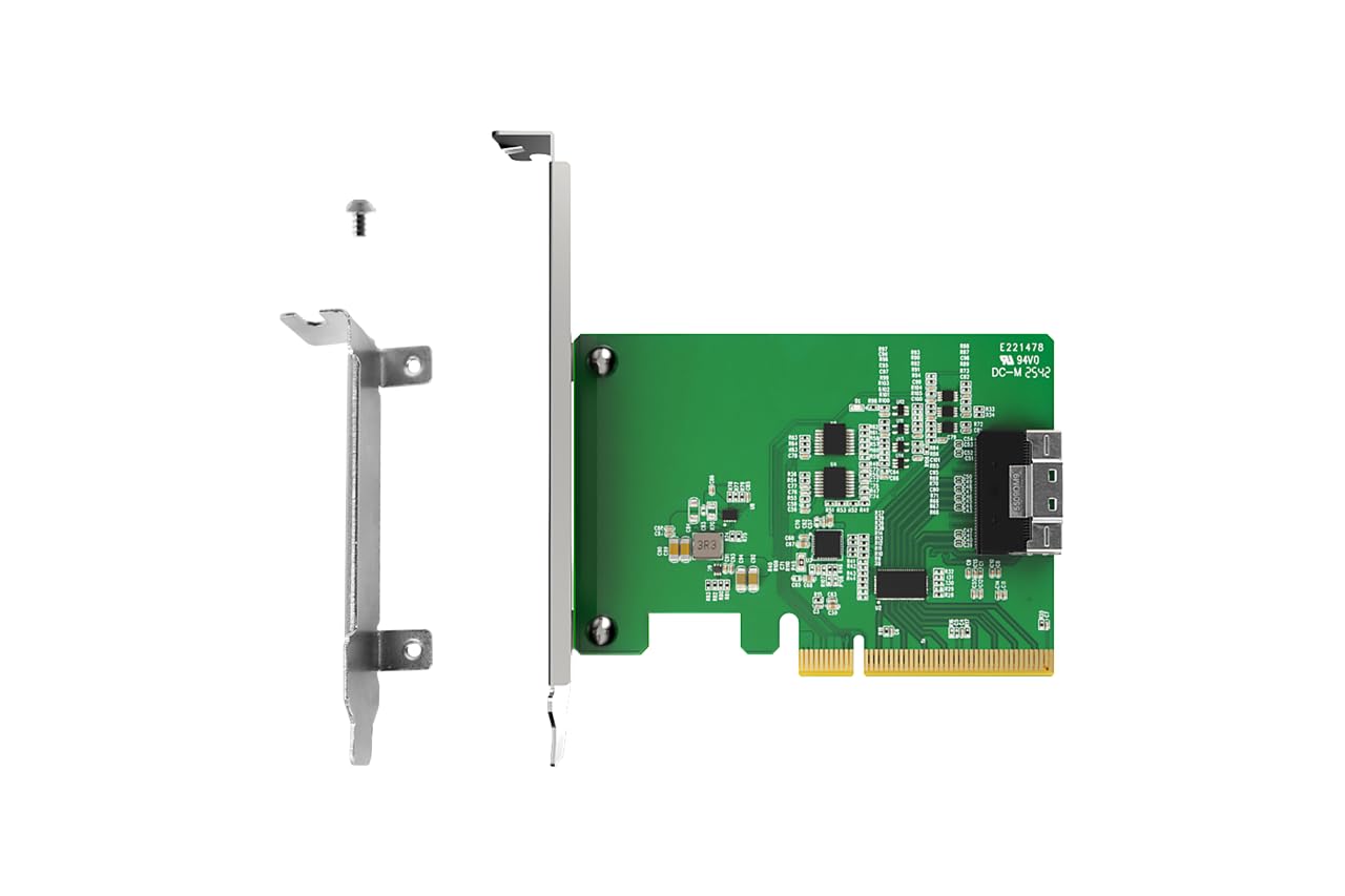 ICY Dock Carte Adaptateur NVMe PCIe 4.0 x8 avec 1 connecteur SlimSAS 8i (SFF-8654) et Redriver (Bifurcation PCIe requis) - EXLink MB409A4