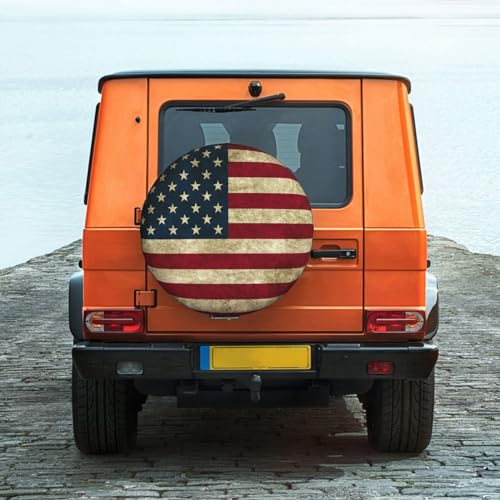 Image of Spare Tire Cover American Flag Wheel Covers USA Flag Weatherproof Universal Wheel Protectors for Rv SUV Camper Travel Trailer 15 Inch