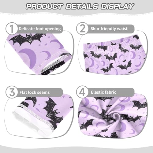 Girls Leggings Soft Toddler Ankle Length Bottoms Halloween Bat Kids Dance Yoga Pants 4-10 Years3