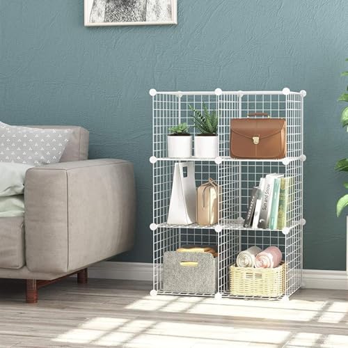 Opiniones y reviews de Estanterías y almacenaje del mes. 43 Estanteria Modular Malla Almacenamiento de 6 cubos Montaje DIY,Organizador de Almacenamiento de Cubos de Alambre con Tabique de Plástico PP ,Estantería Modular Apto para...
