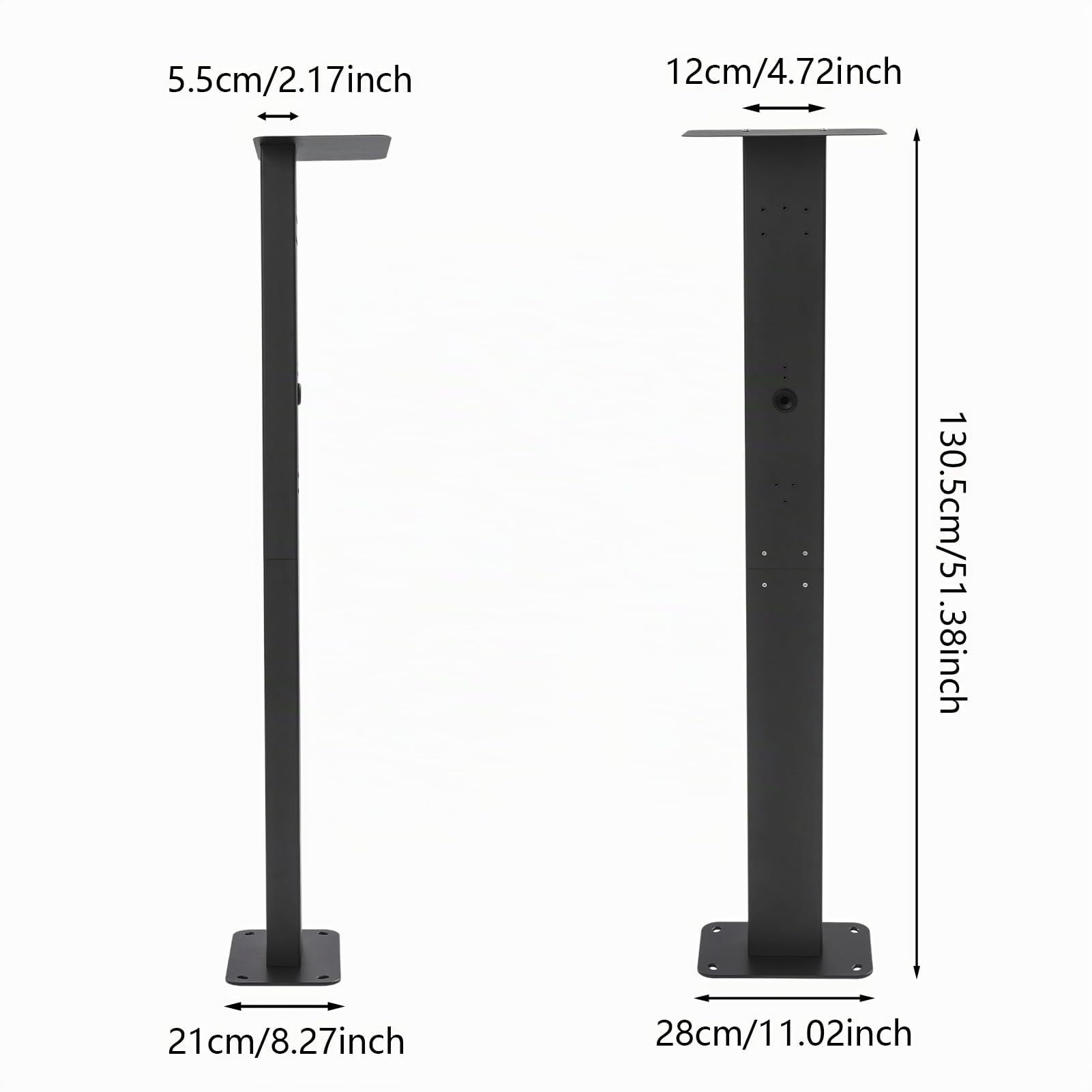 Wallbox - Pied - Station de charge EV de 2 mm - 28 x 21 x 130,5 cm - Support de montage pour l'intérieur et l'extérieur - Colonne de support pour station de charge Wallbox pour voitures