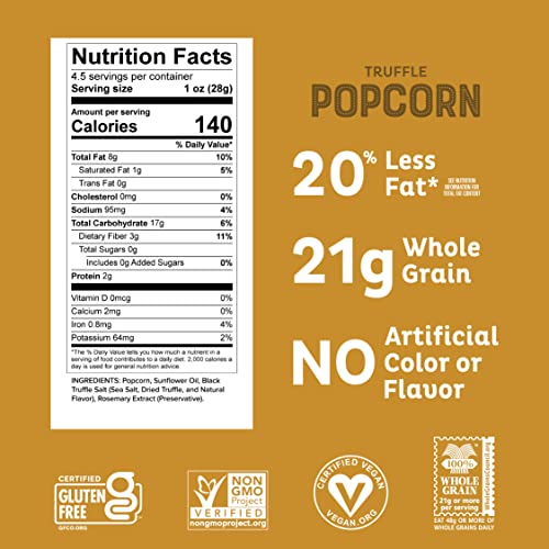 Heirloom Mini Popcorn Variety Pack By Pipcorn - Sea Salt And Truffle 4.5Oz 6 Pack - Gluten Free, Non-Gmo Heirloom Corn, Non-Artificial, Preservative Free Snacks #TOP4