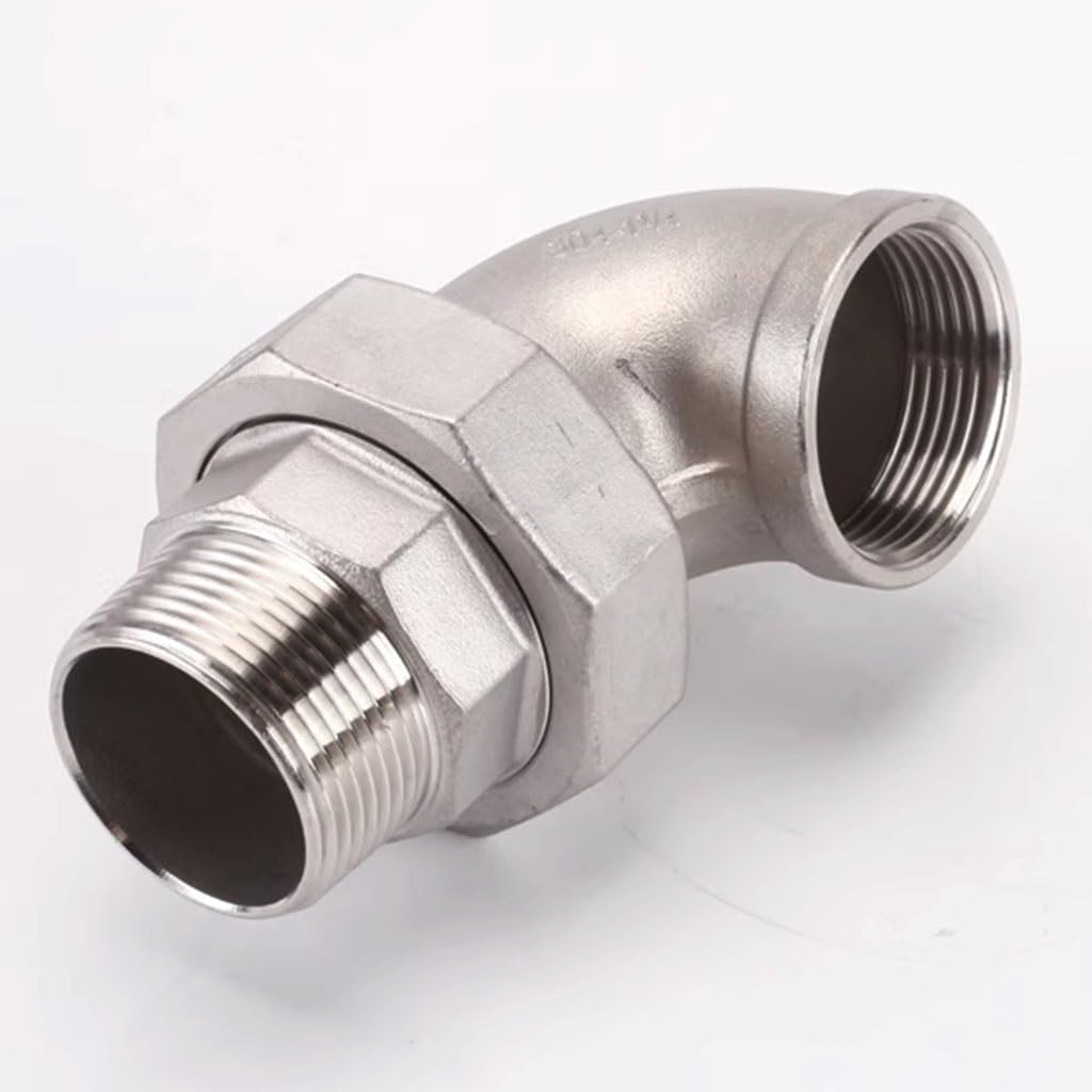 1pc 304ss 90 Degree Elbow Union - Female to Male Threaded Pipe Fitting for Water Heating and Industrial use(1.5In)