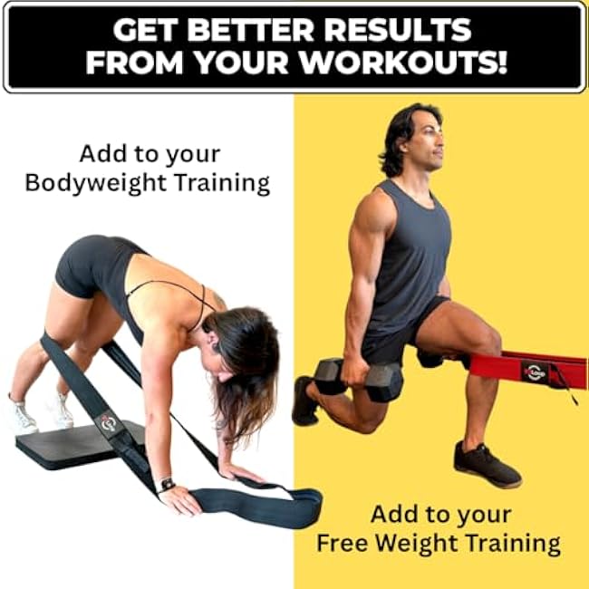 Long Fabric Resistance Band with Door Anchor - Full Body Resistance Band for Working Out and Physical Therapy - Heavy Strength Exercise Band