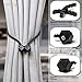 NazTur Magnetic Curtain Tiebacks- Upgrade 2022 with a Thicker Twist Rope & Strong Magnet Tieback Window Treatment Holdbacks Draperies Holders Decorative Drape Handmade Tie Back (Black, 4)