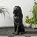 Glitzhome Guardian Sitting Lion Garden Statue MGO Outdoor Decoration, 27.75