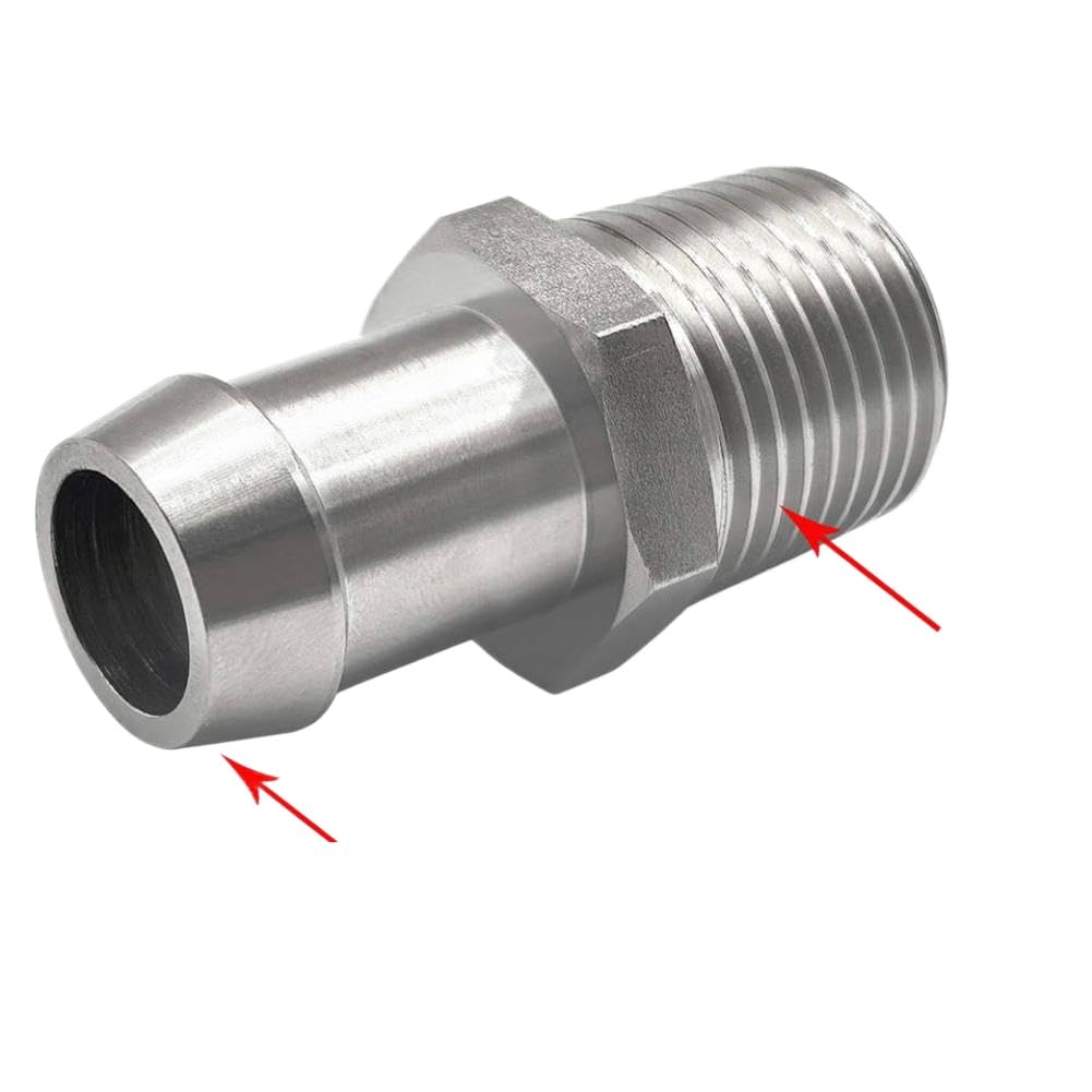 Jieyo Onecolor 5/8 Barb To 1/2 Npt Steel Intake Manifold Heater Hose Adapter