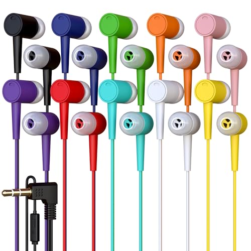 10 Pack Bulk Wired Earbuds with Microphone, In Ear...