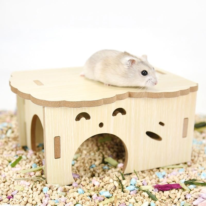 CLoxks Hamster House Hamster Hideout House Cute Face Type Huts Small Animals Sleeping Nest Play Platform Pet Products S/L Hamster Cages and Habitats (Size : 13x8x6.5cm)