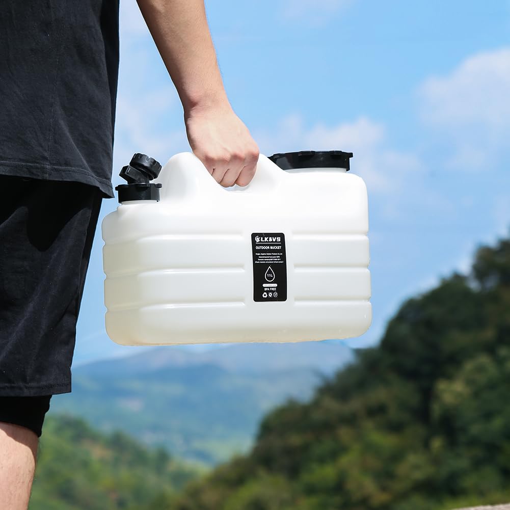Starnearby Bidon d'eau avec Robinet 12L, Réservoir d'eau Potable, Jerrican Eau Camping, Conteneur d'eau sans BPA pour Camping, Randonnée, Barbecue, Pêche, Véhicule (11L Blanc)