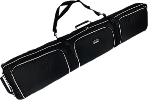 Miniatura 10 de UNISTRENGH Bolsa de snowboard acolchada 2 en 1 con ruedas, bolsa de viaje para esquís, snowboard y botas